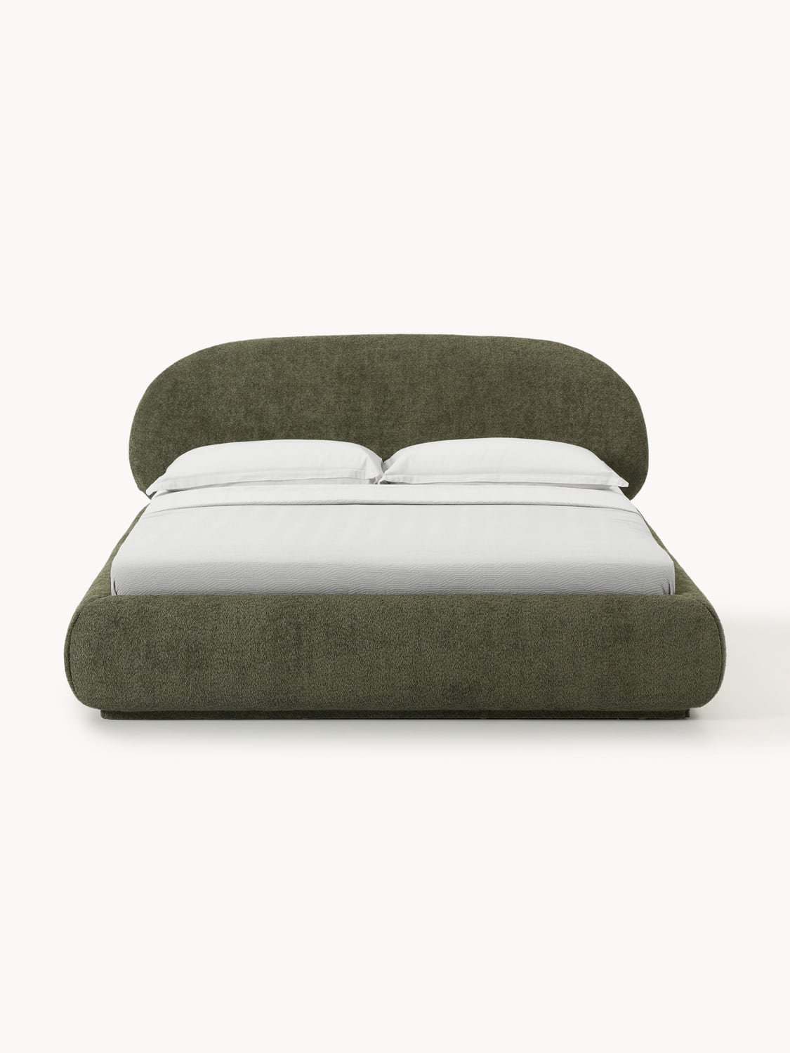 Alba Upholstered Bed in Teddy Bouclé — Taupe