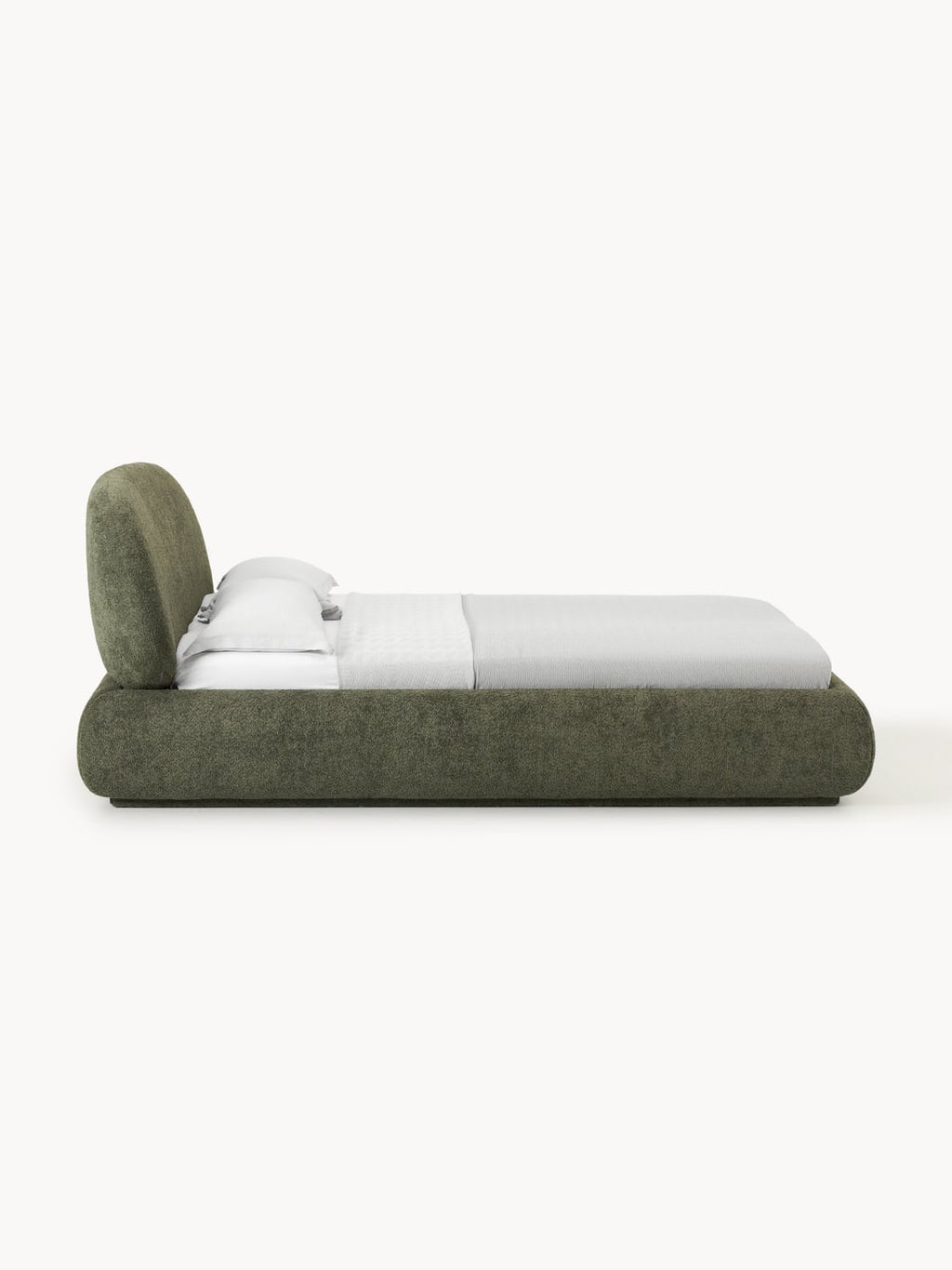 Alba Upholstered Bed in Teddy Bouclé — Taupe