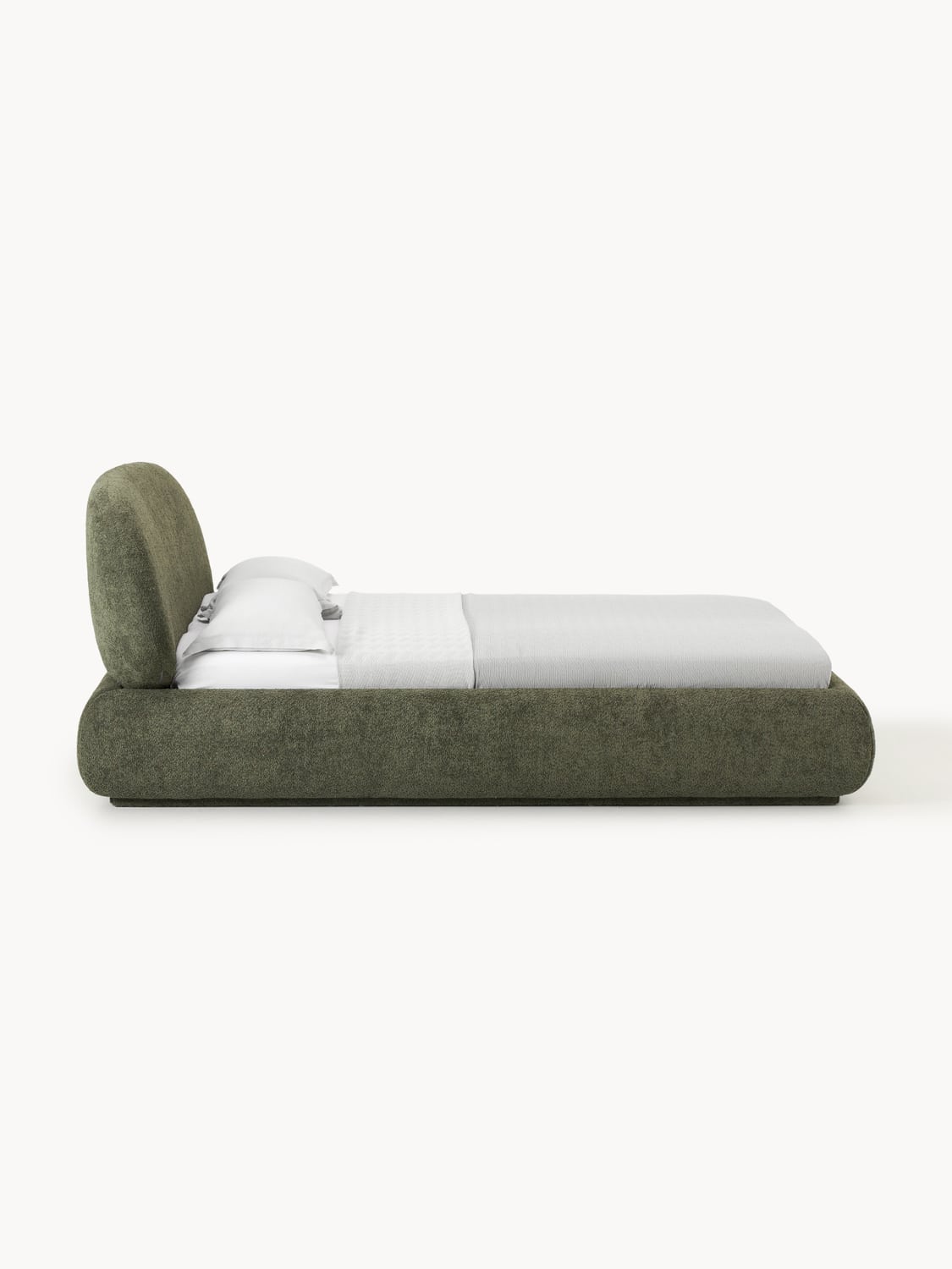Alba Upholstered Bed in Teddy Bouclé — Taupe