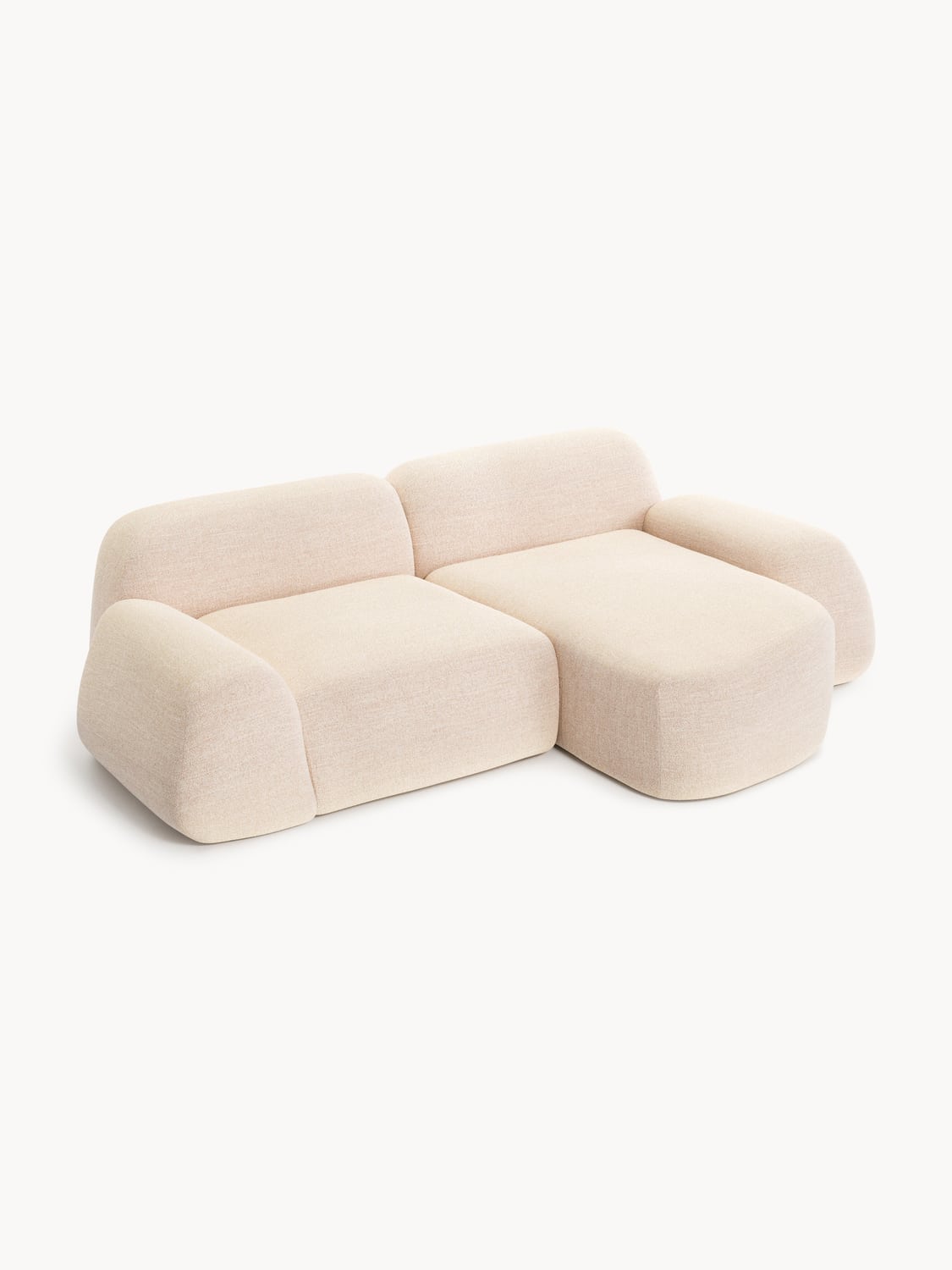 Wolke Modular Bouclé Corner Sofa (3-seater) — Blush