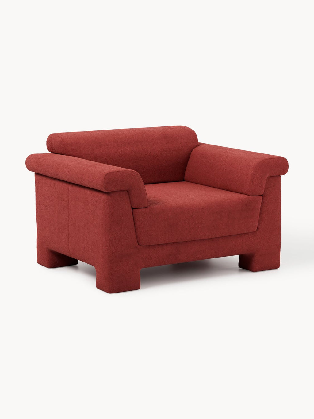 Atlas Bouclé Armchair — Burgundy