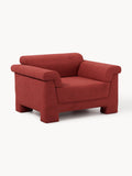 Atlas Bouclé Armchair — Burgundy