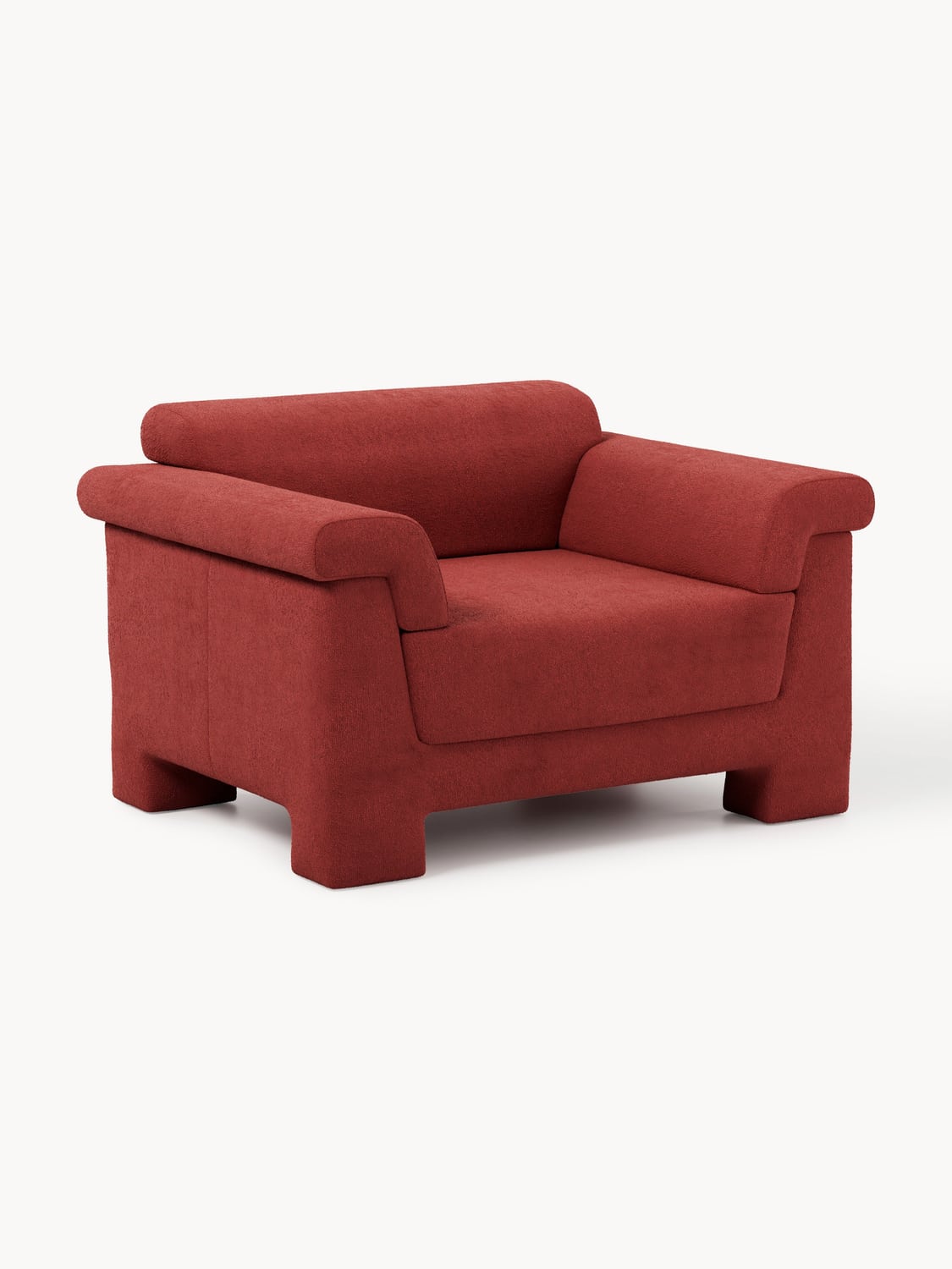 Atlas Bouclé Armchair — Burgundy