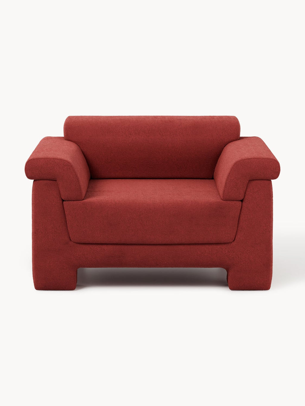 Atlas Bouclé Armchair — Burgundy