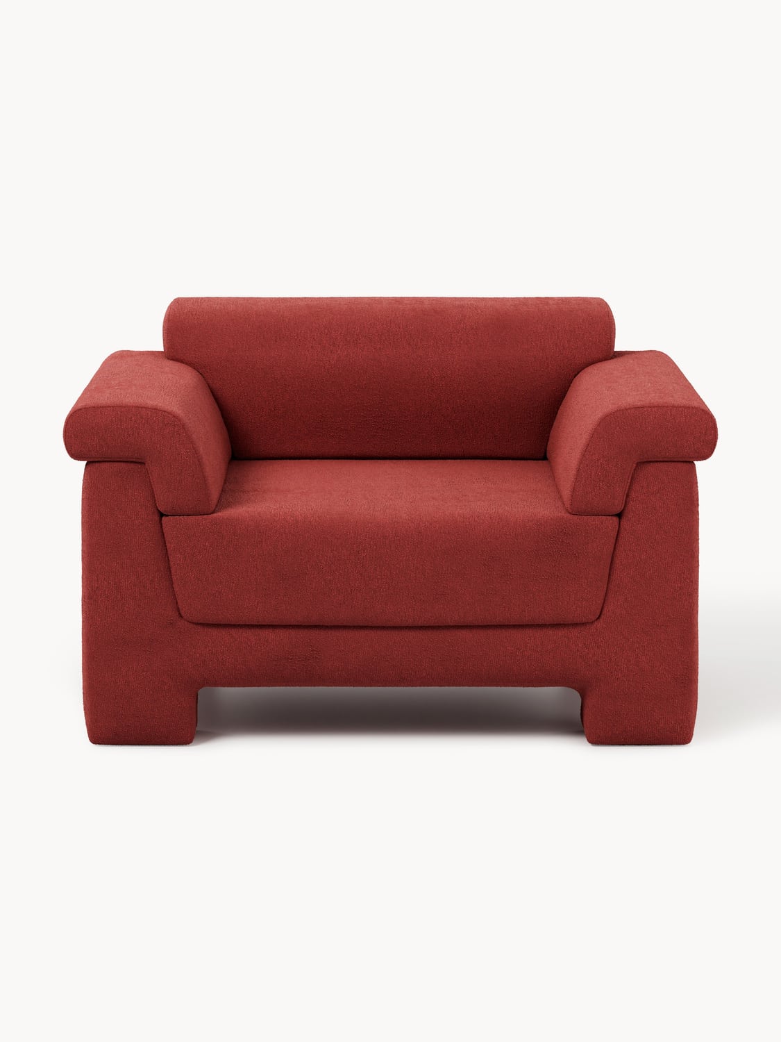 Atlas Bouclé Armchair — Burgundy