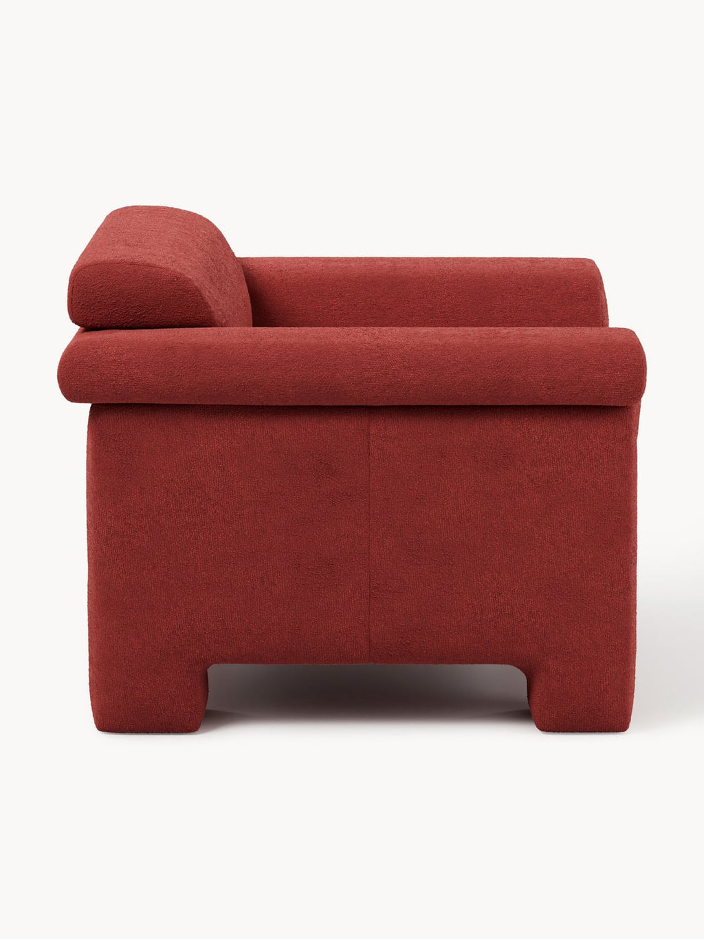 Atlas Bouclé Armchair — Burgundy