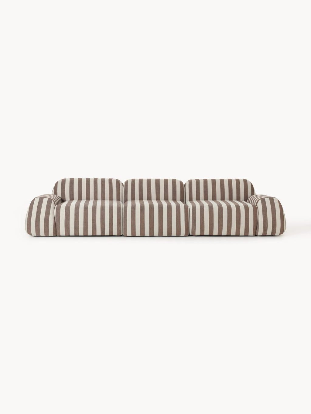 Wolke Modular Striped Sofa (4-seater) — Sage