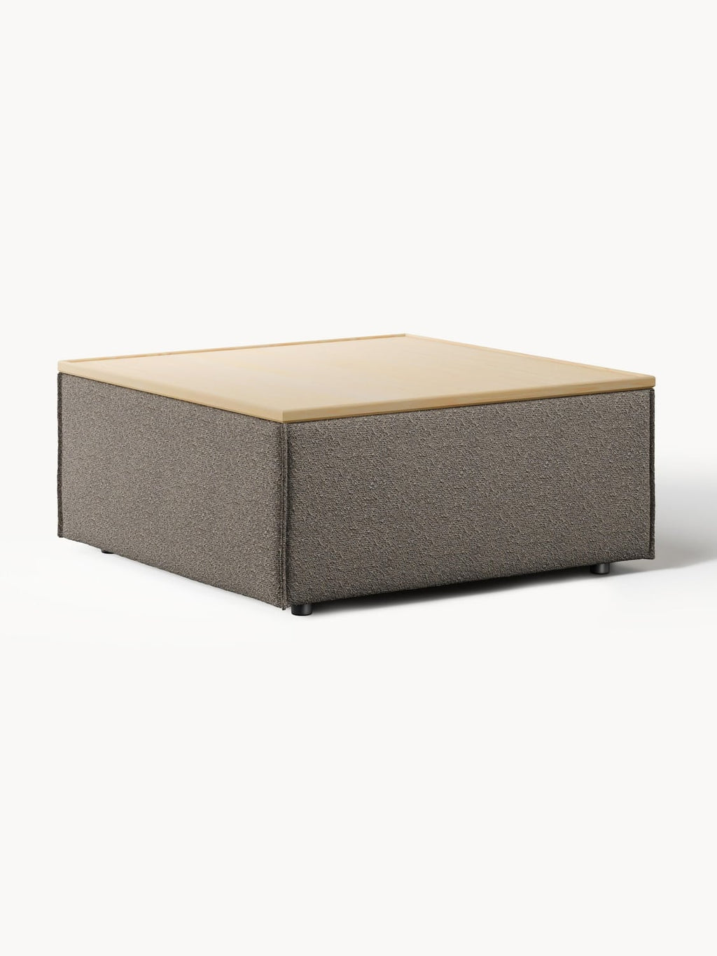 Lennon Sofa Ottoman in Bouclé with Storage — Taupe