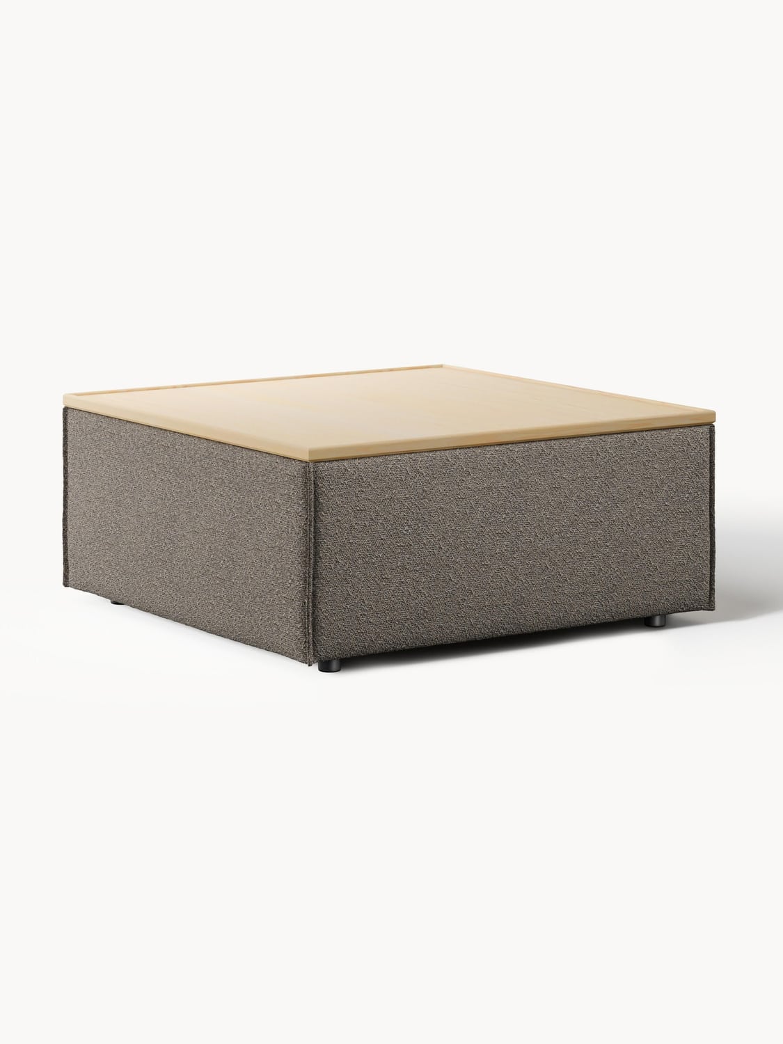Lennon Sofa Ottoman in Bouclé with Storage — Taupe