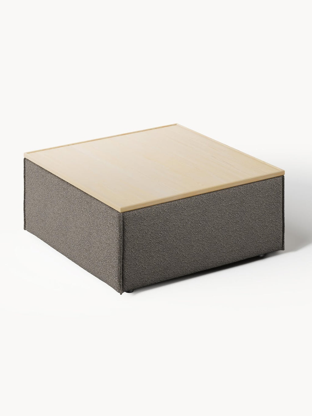 Lennon Sofa Ottoman in Bouclé with Storage — Taupe