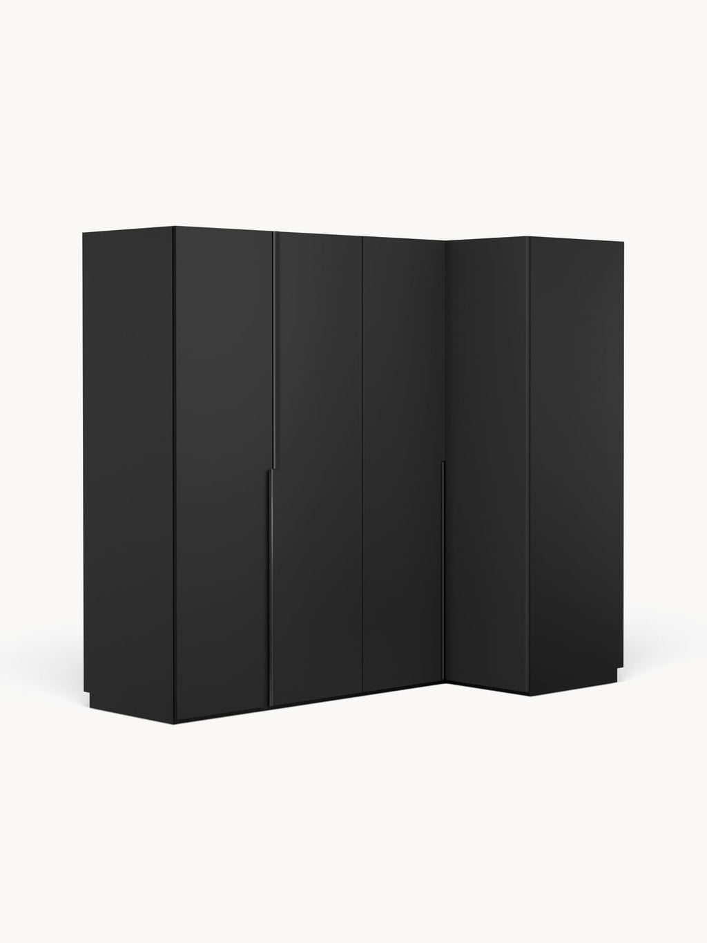 Leon Modular Corner Wardrobe, 215 cm Width, in various sizes — Charcoal