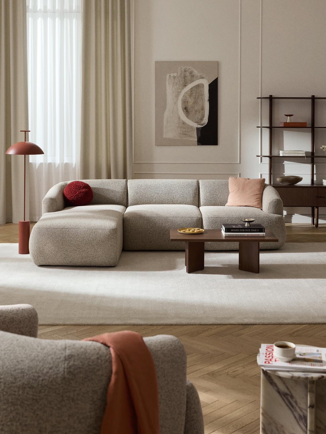 Sofia Modular Bouclé Corner Sofa (3-seater) — Oatmeal