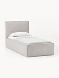 Dream Bouclé-Single Bed — Light Grey