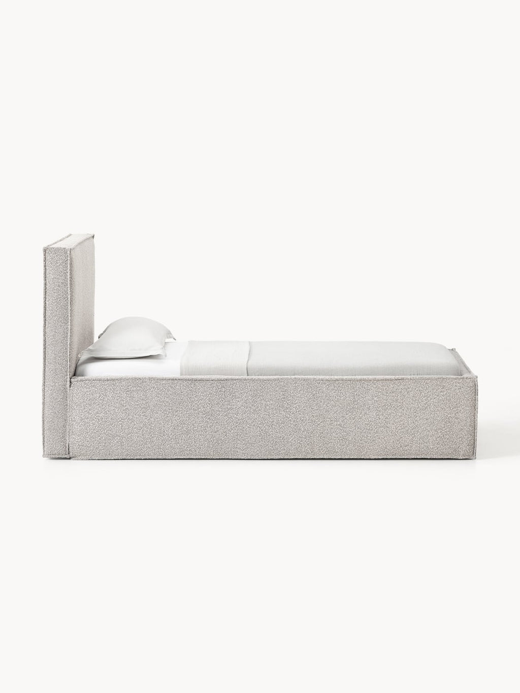 Dream Bouclé-Single Bed — Light Grey