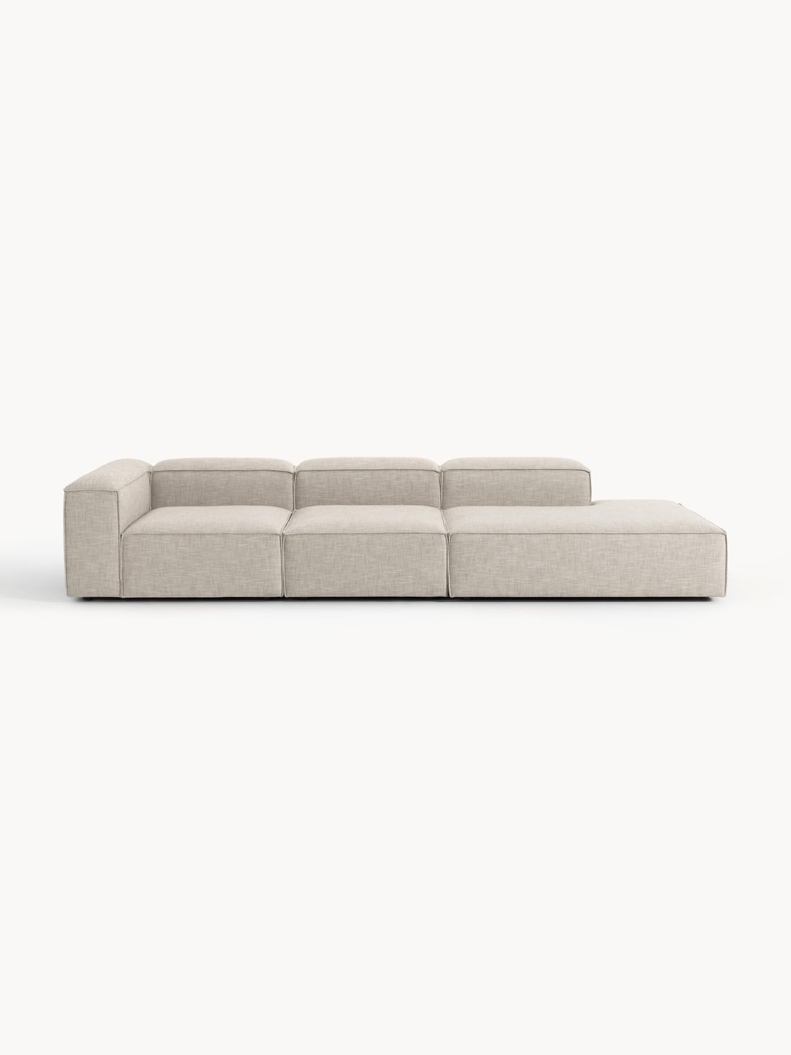 Lennon Modular XL Ottoman in Linen Blend — Oatmeal