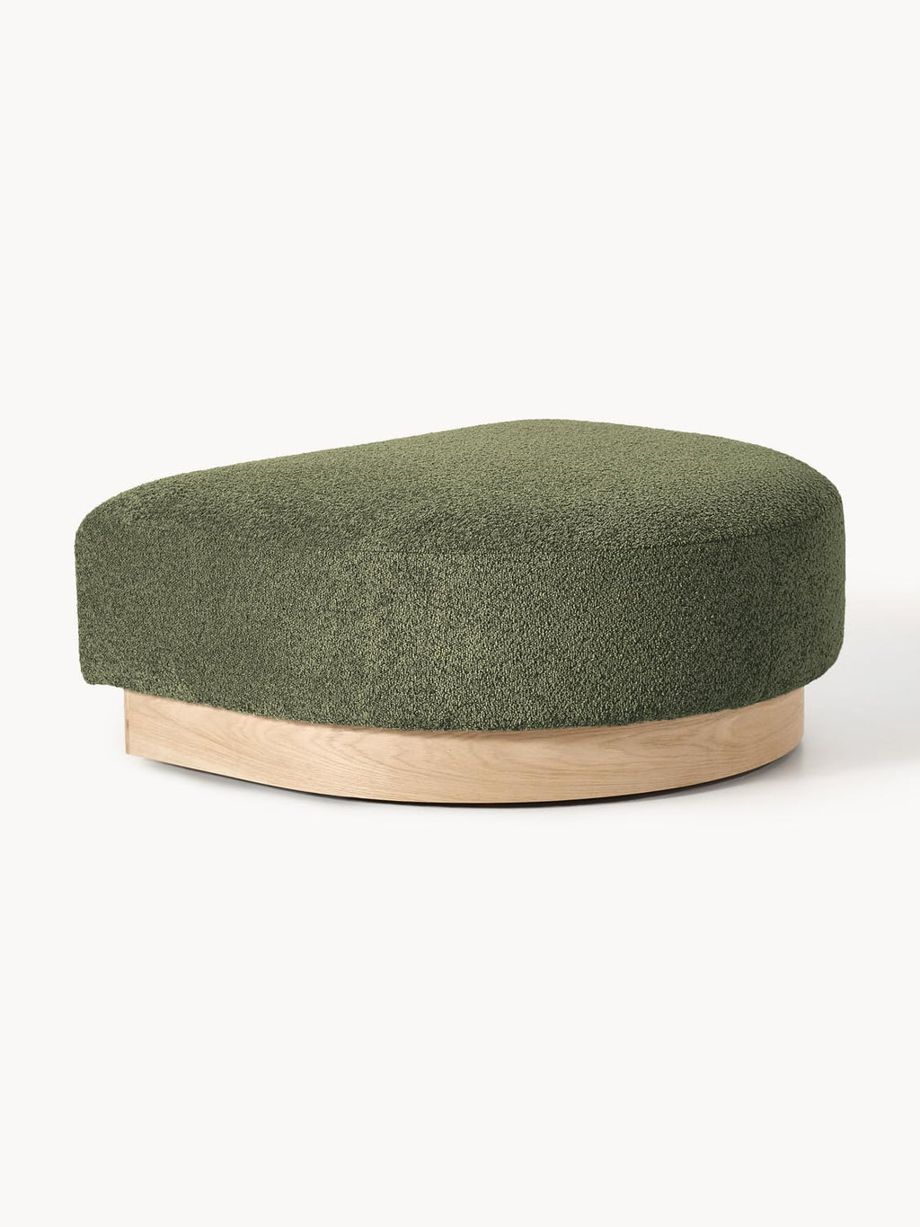 Natalie Sofa Ottoman in Teddy Bouclé — Khaki