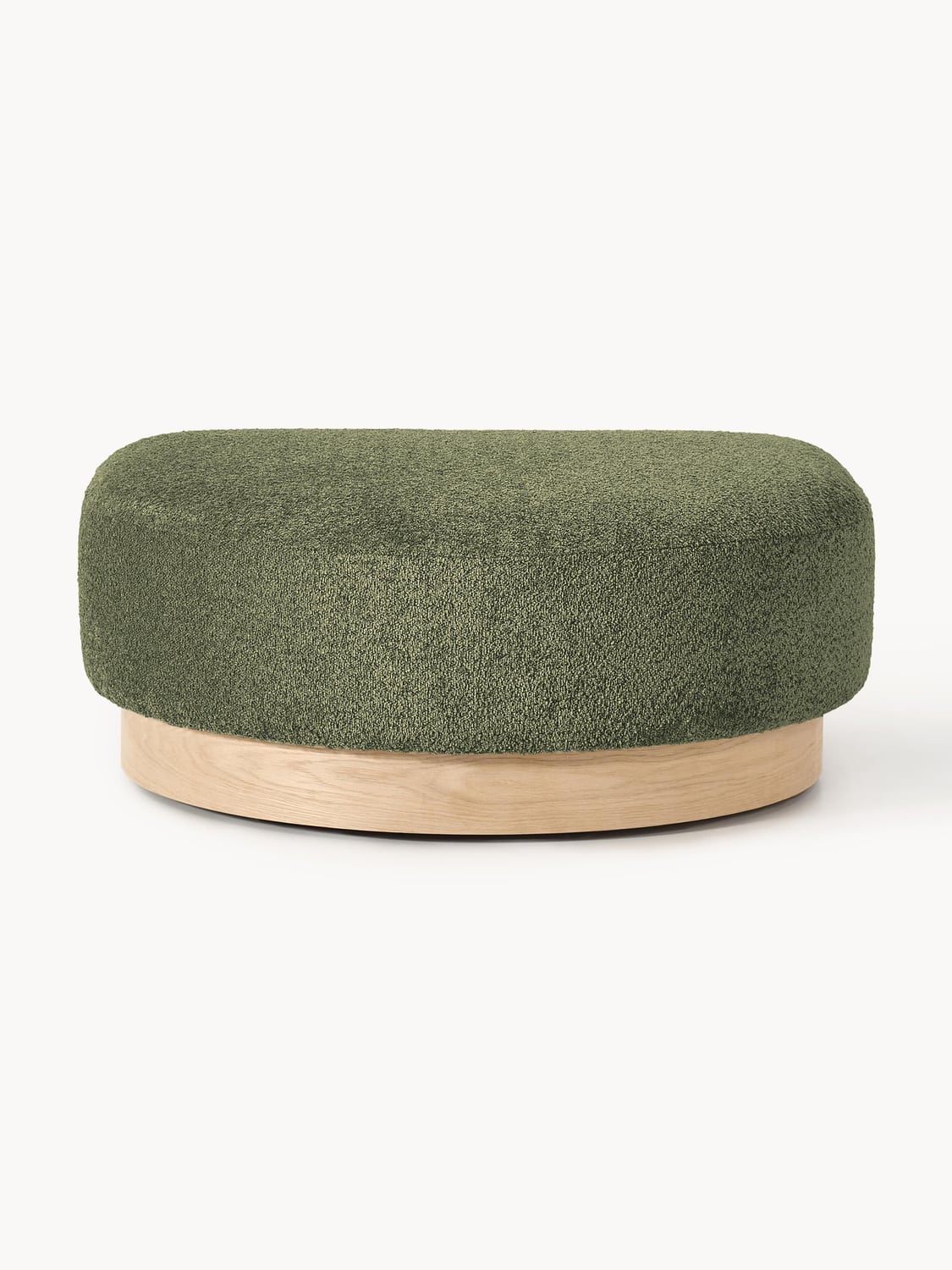 Natalie Sofa Ottoman in Teddy Bouclé — Khaki