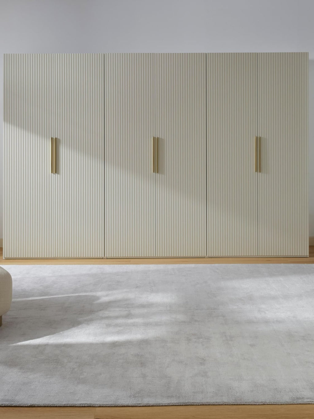 Simone Modular Hinged-Door Wardrobe, 300 cm Width, in various sizes — Light Grey