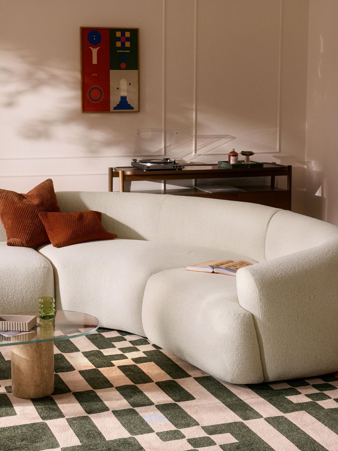 Sofia Round Bouclé Corner Module — Ivory