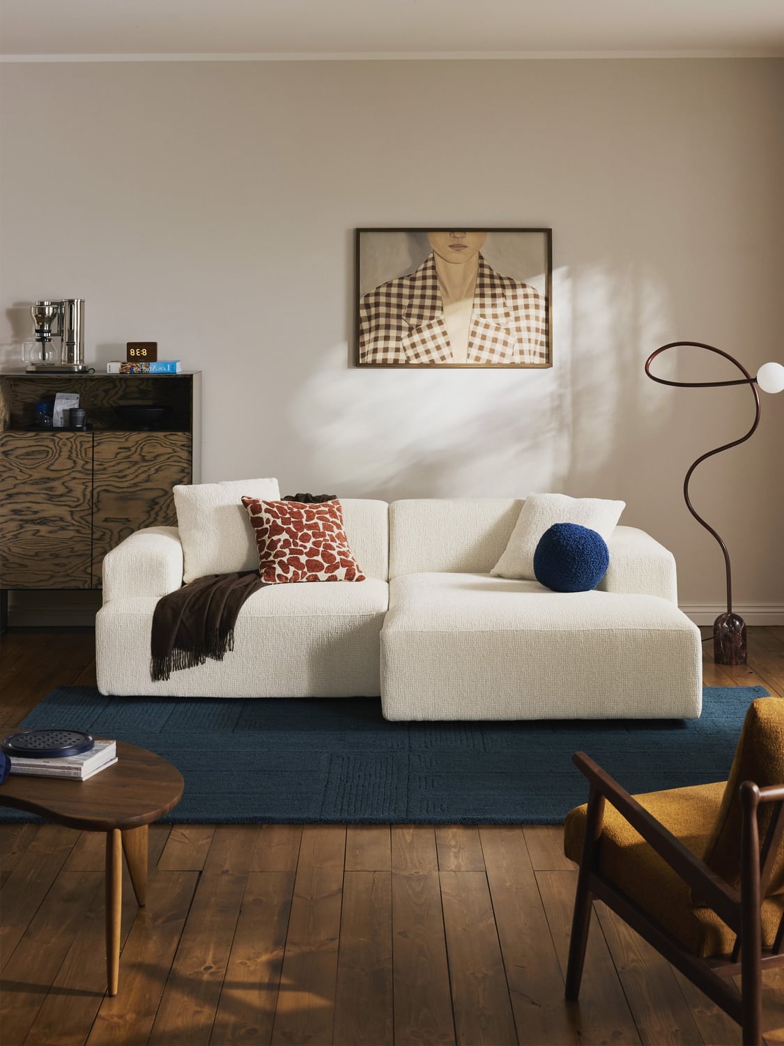 Melva Corner Sofa (3-seater) — Off-White