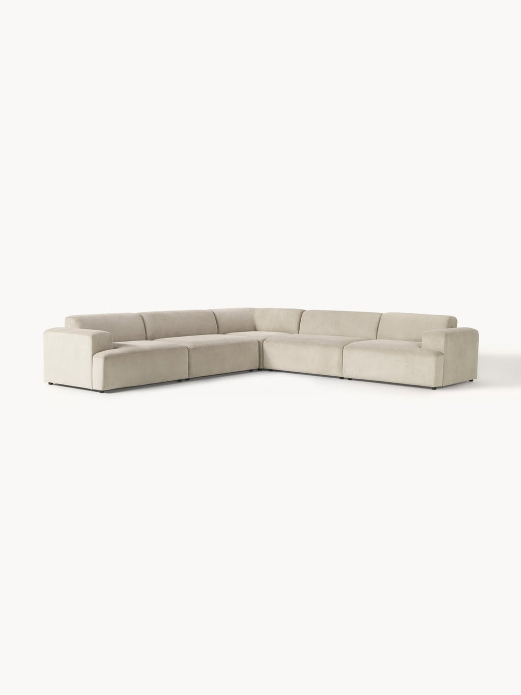Melva Corduroy Corner Sofa (4-seater) — Sand Beige