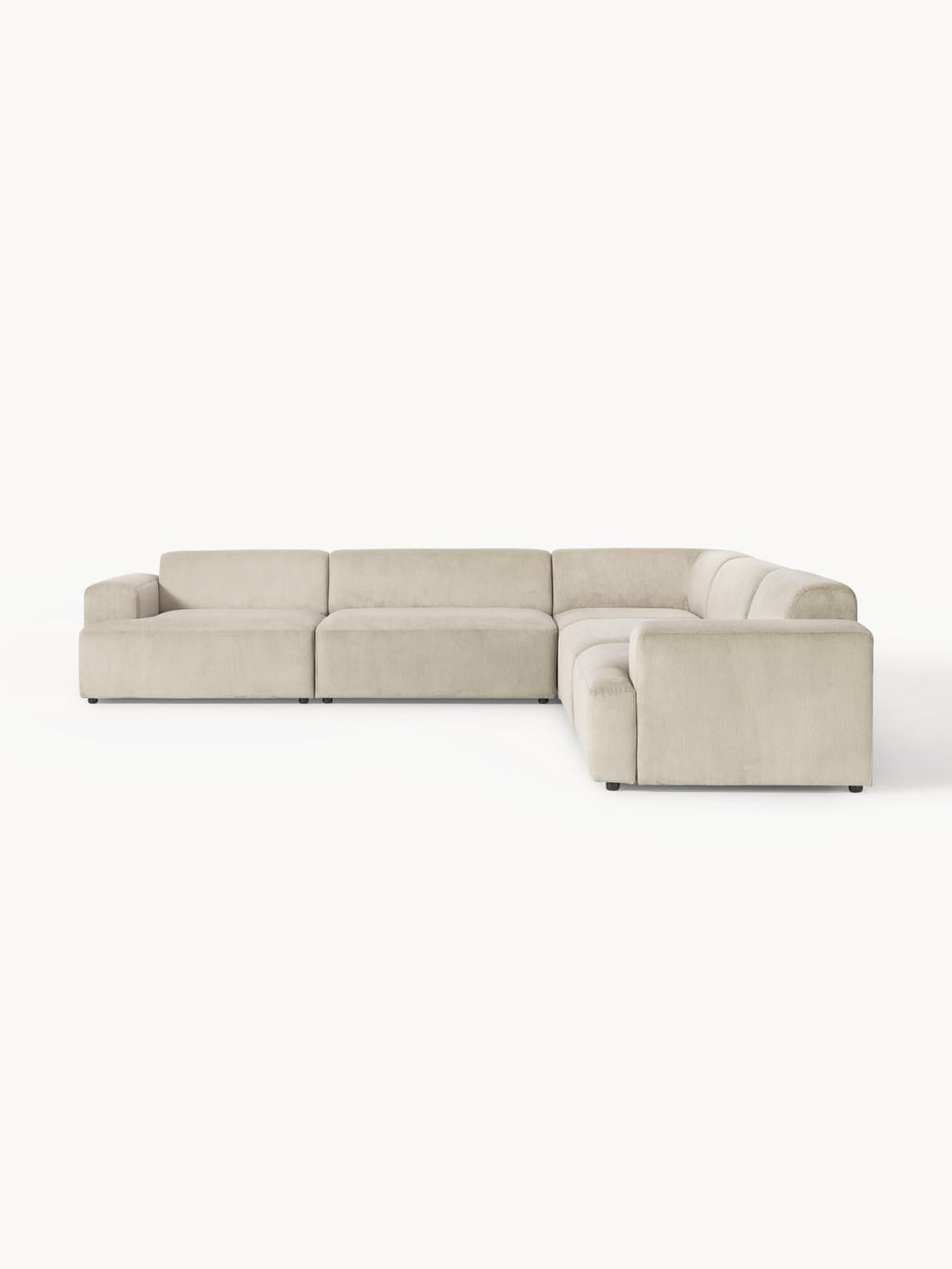 Melva Corduroy Corner Sofa (4-seater) — Sand Beige