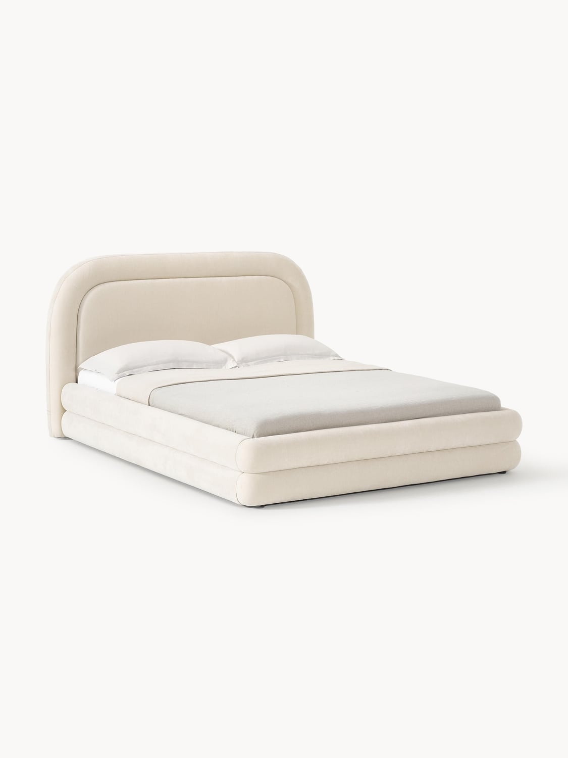 Solomon Upholstered Bed — Off-White