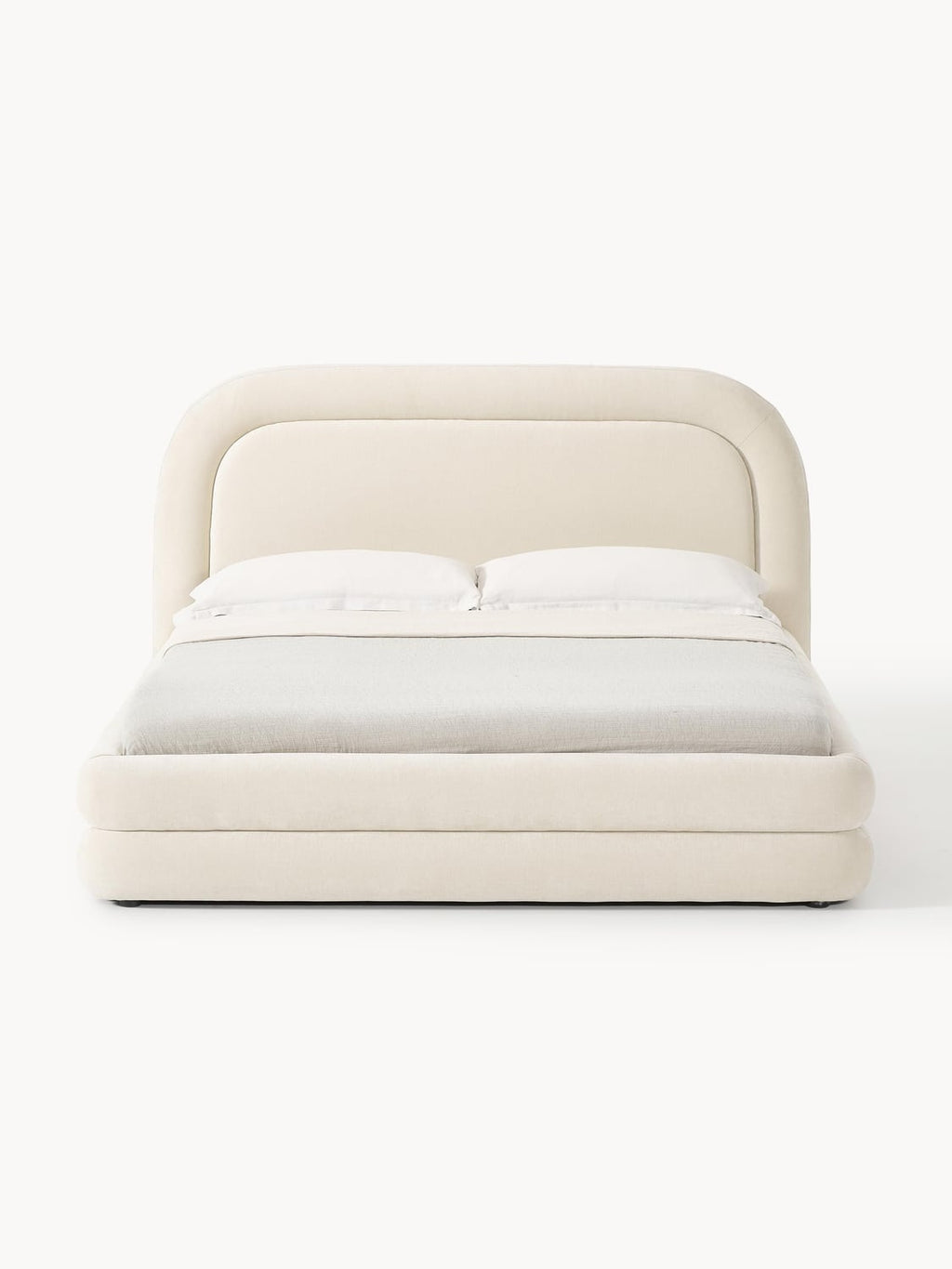 Solomon Upholstered Bed — Off-White