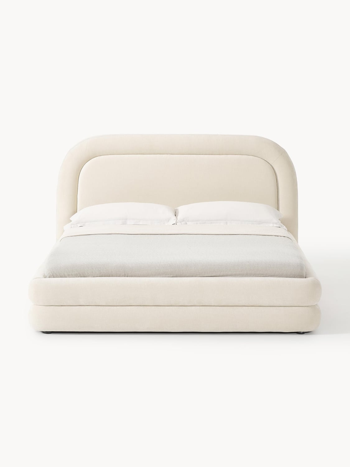 Solomon Upholstered Bed — Off-White