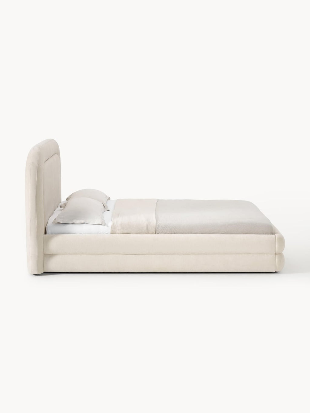 Solomon Upholstered Bed — Off-White
