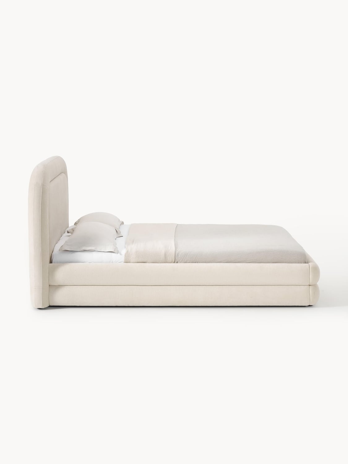Solomon Upholstered Bed — Off-White