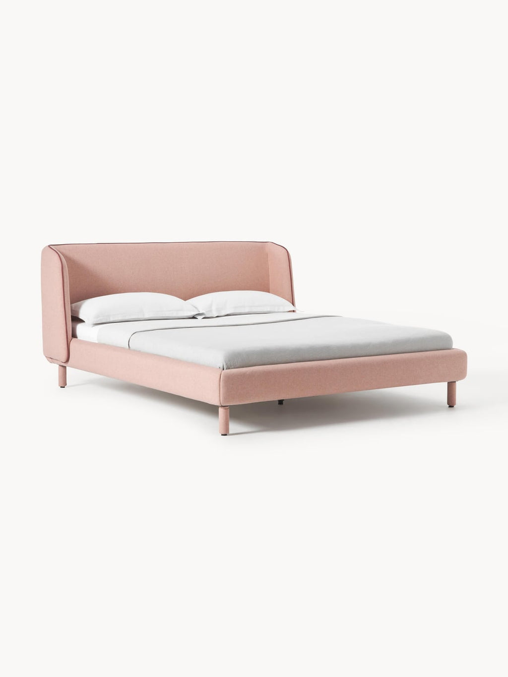 Luma Upholstered Bed with Headboard — Oatmeal