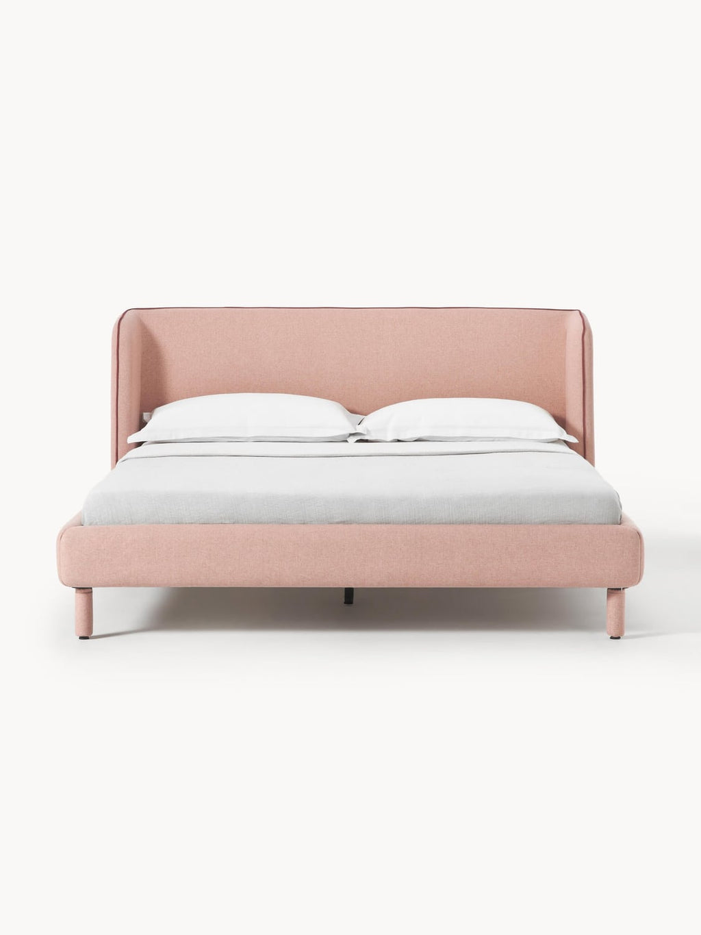 Luma Upholstered Bed with Headboard — Oatmeal