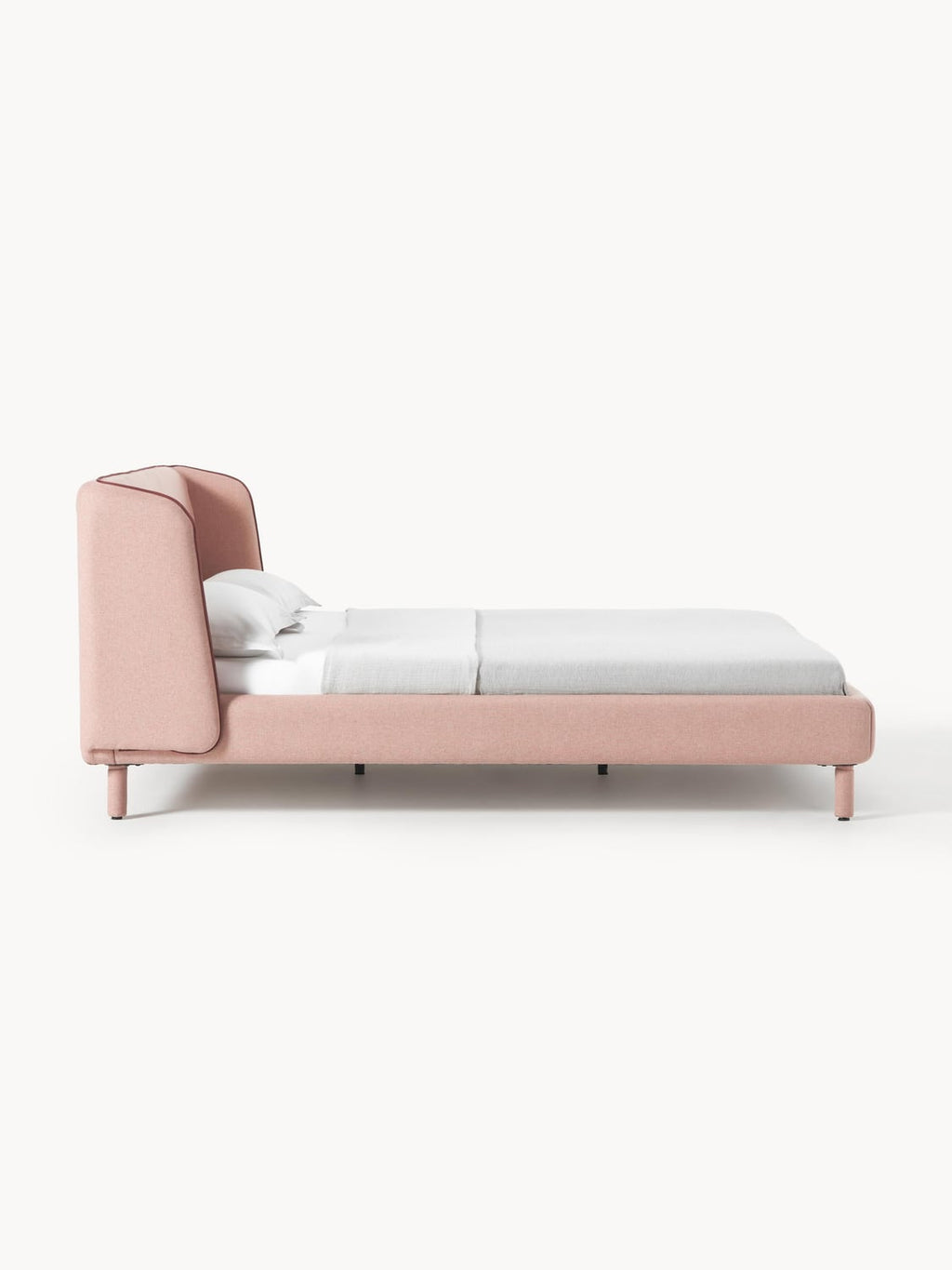 Luma Upholstered Bed with Headboard — Oatmeal