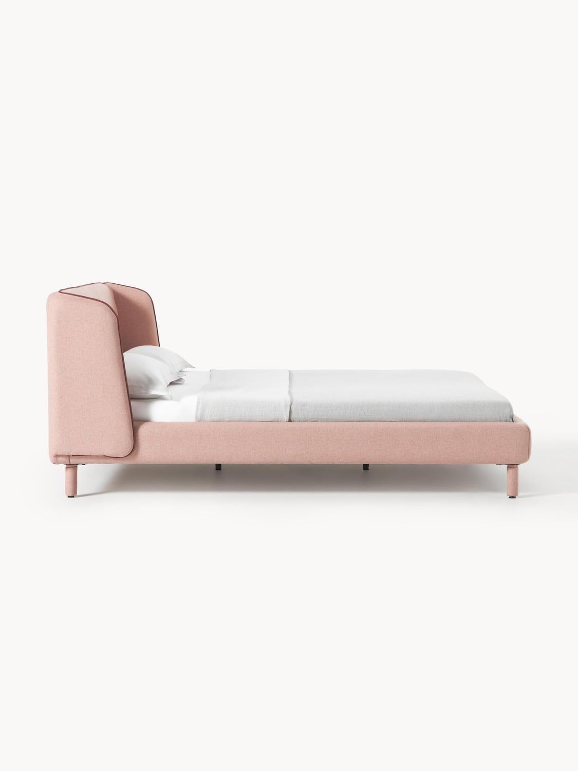 Luma Upholstered Bed with Headboard — Oatmeal