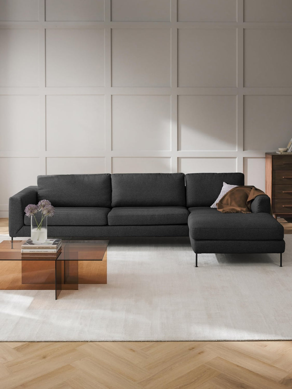 Cucita Corner Sofa (4-seater) — Dark Grey