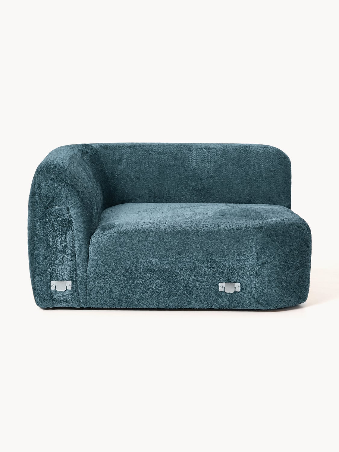 Wolke Round Teddy Bouclé Corner Module — Teal