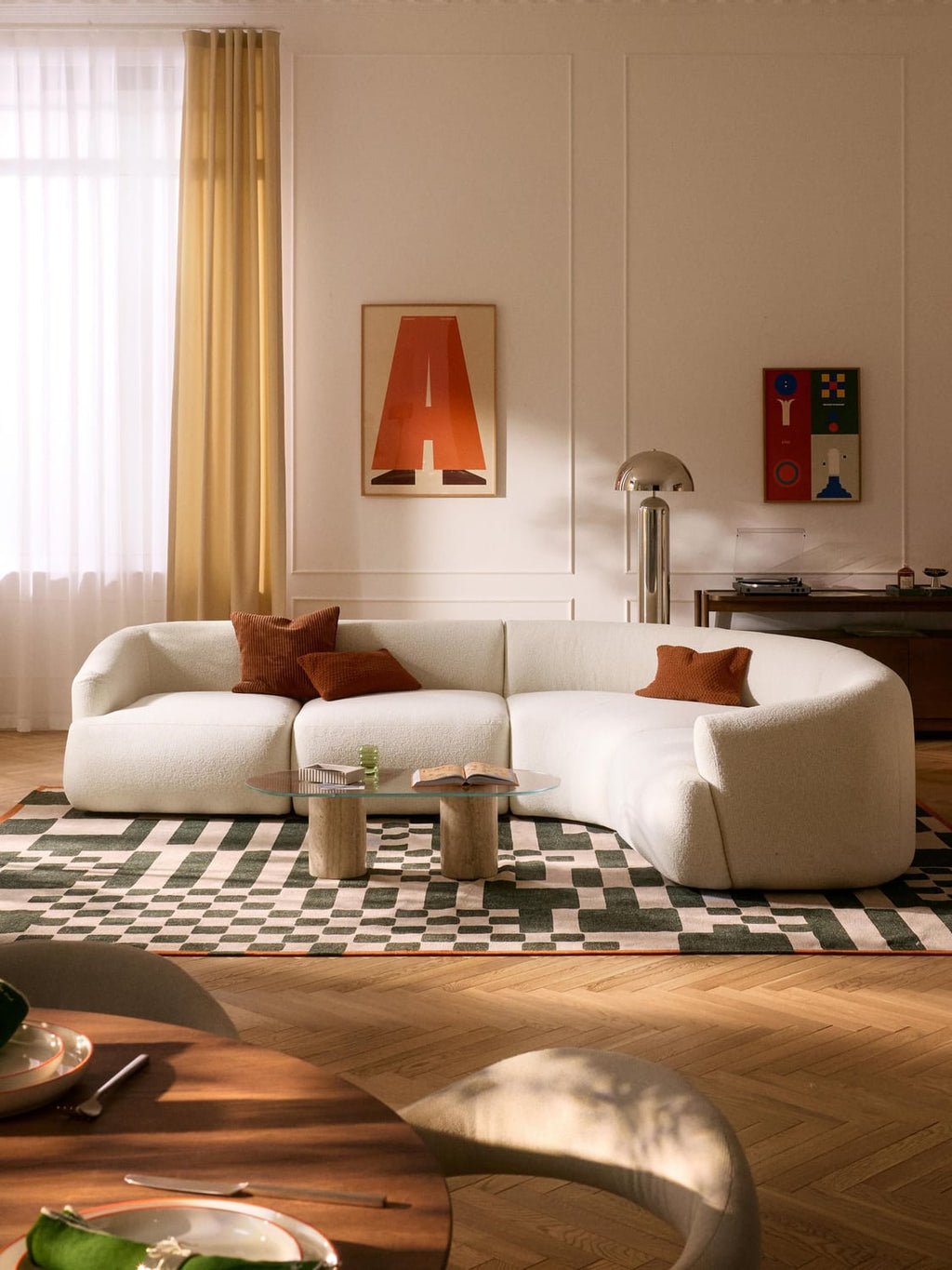 Sofia Modular Bouclé Corner Sofa (4-seater) — Ivory