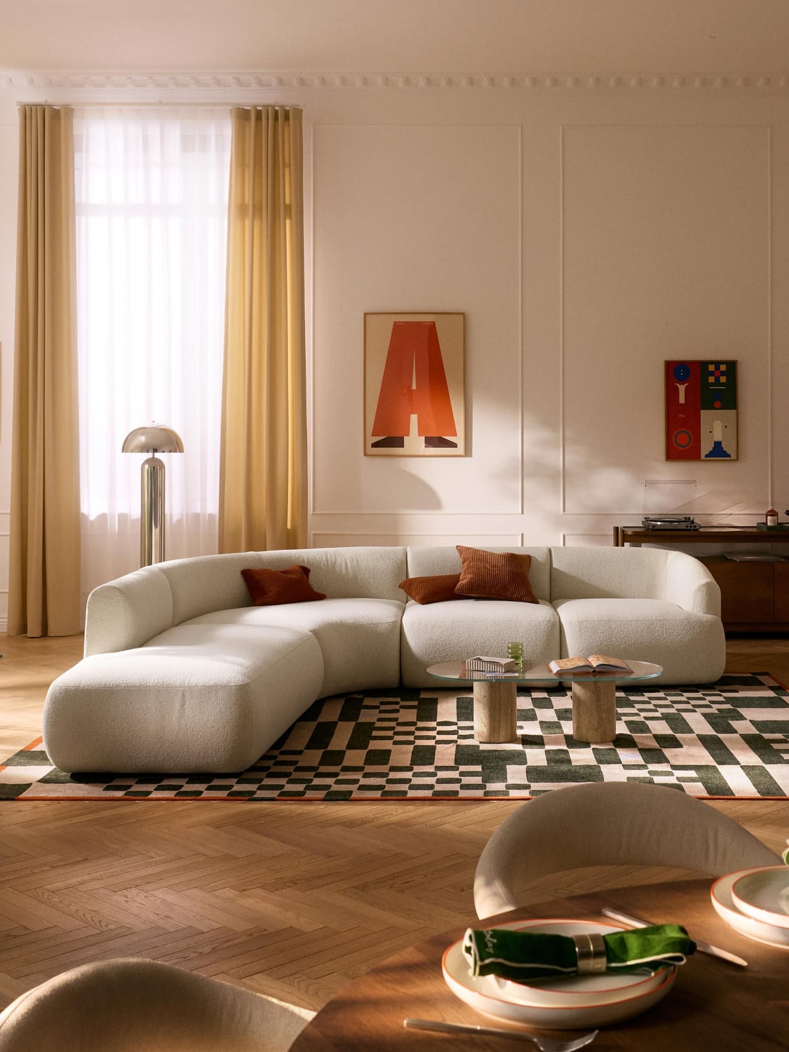Sofia Modular Bouclé Corner Sofa (4-seater) — Cream