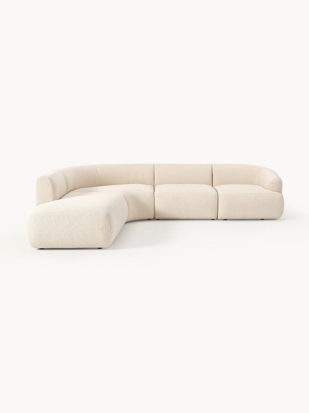 Sofia Modular Bouclé Corner Sofa (4-seater) — Chalk White
