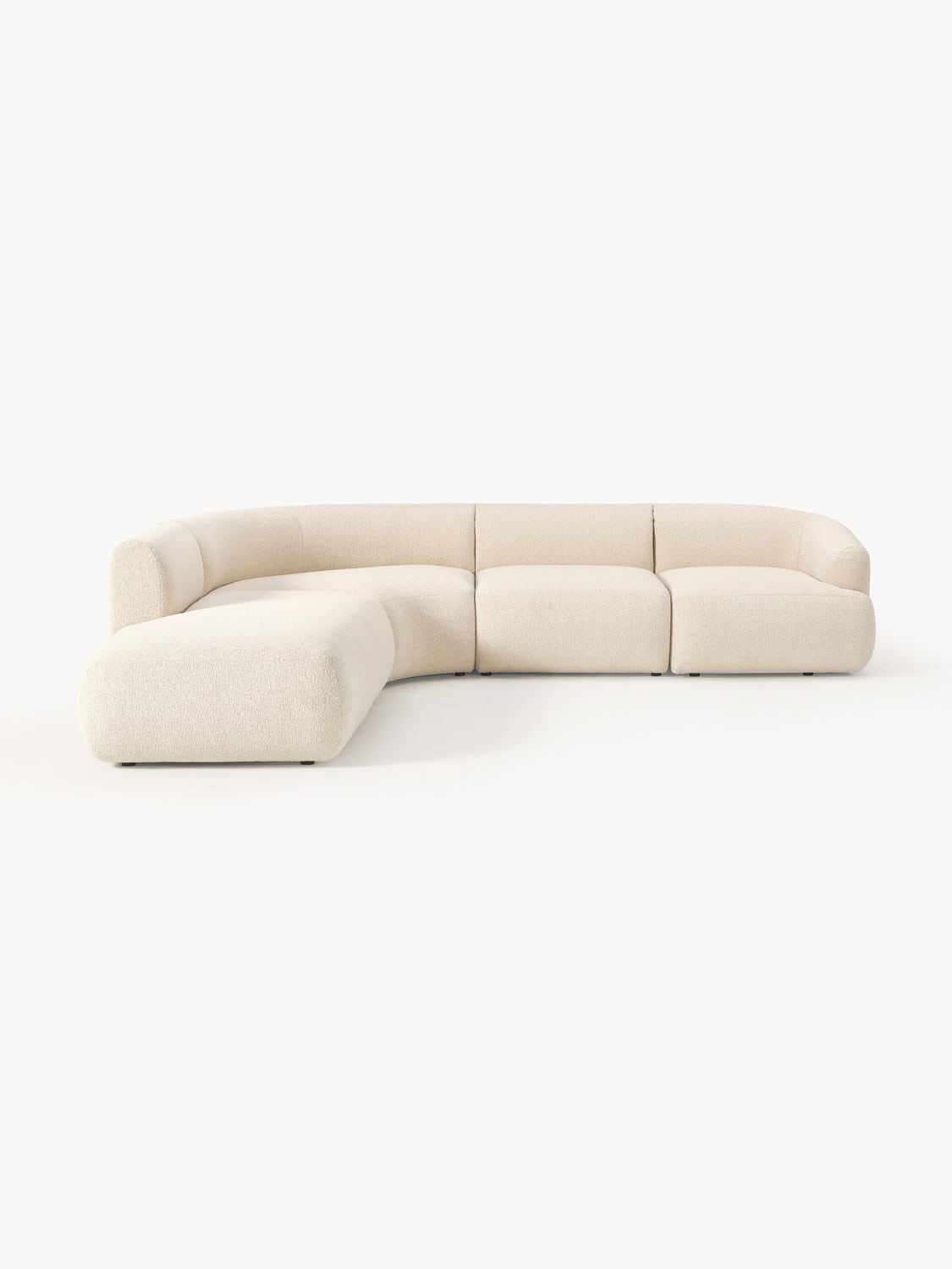 Sofia Modular Bouclé Corner Sofa (4-seater) — Chalk White