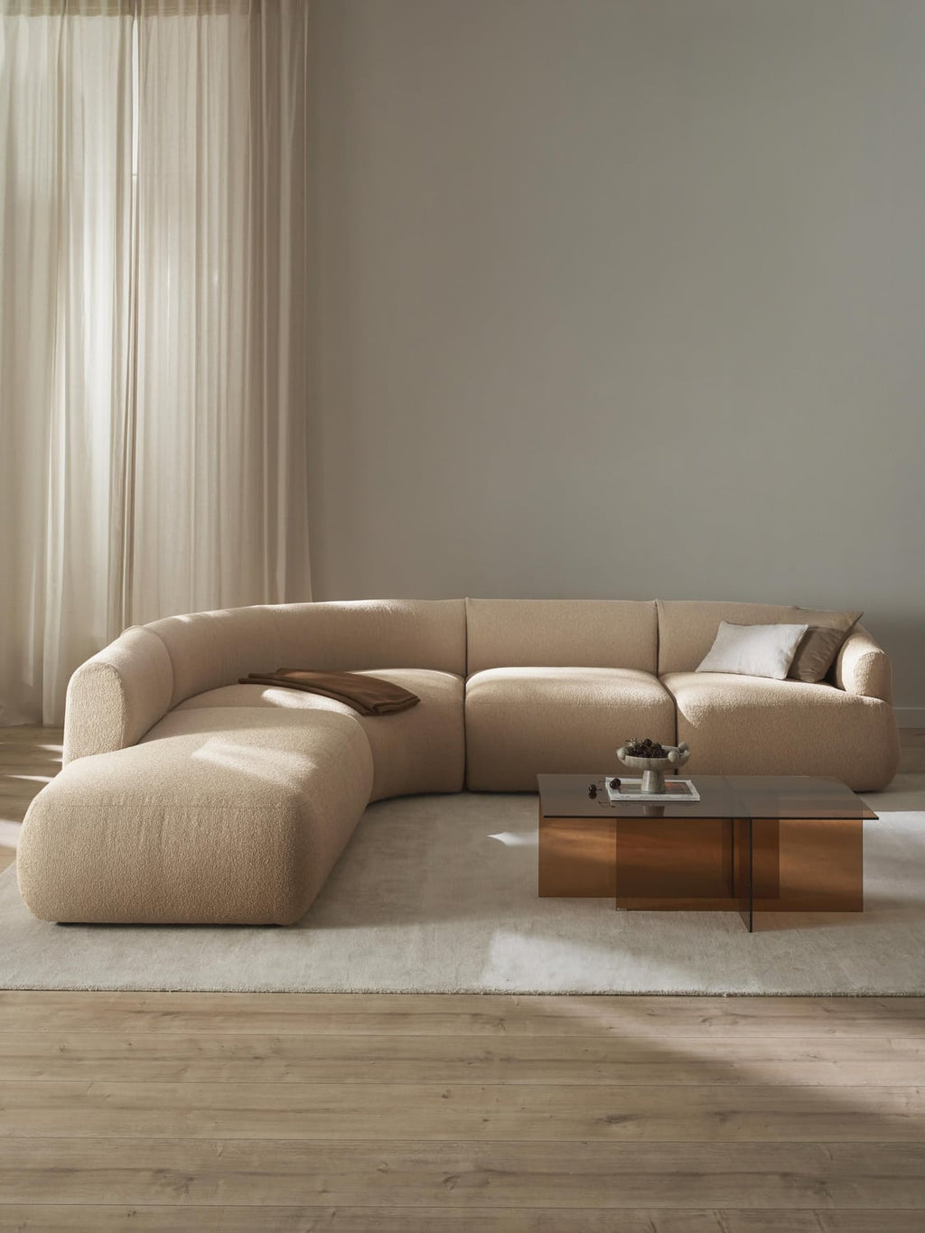 Sofia Modular Bouclé Corner Sofa (4-seater) — Chalk White
