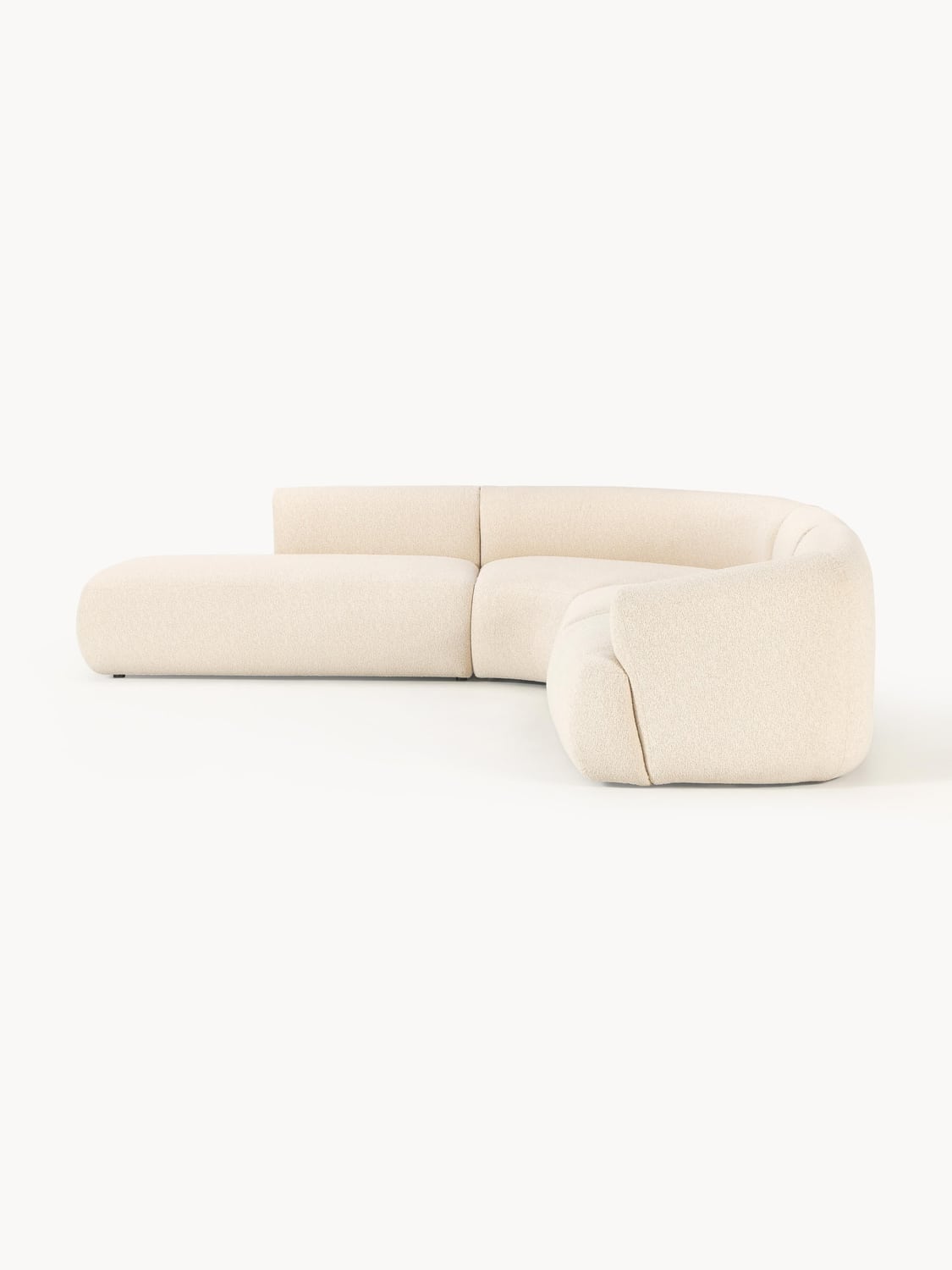 Sofia Modular Bouclé Corner Sofa (4-seater) — Chalk White