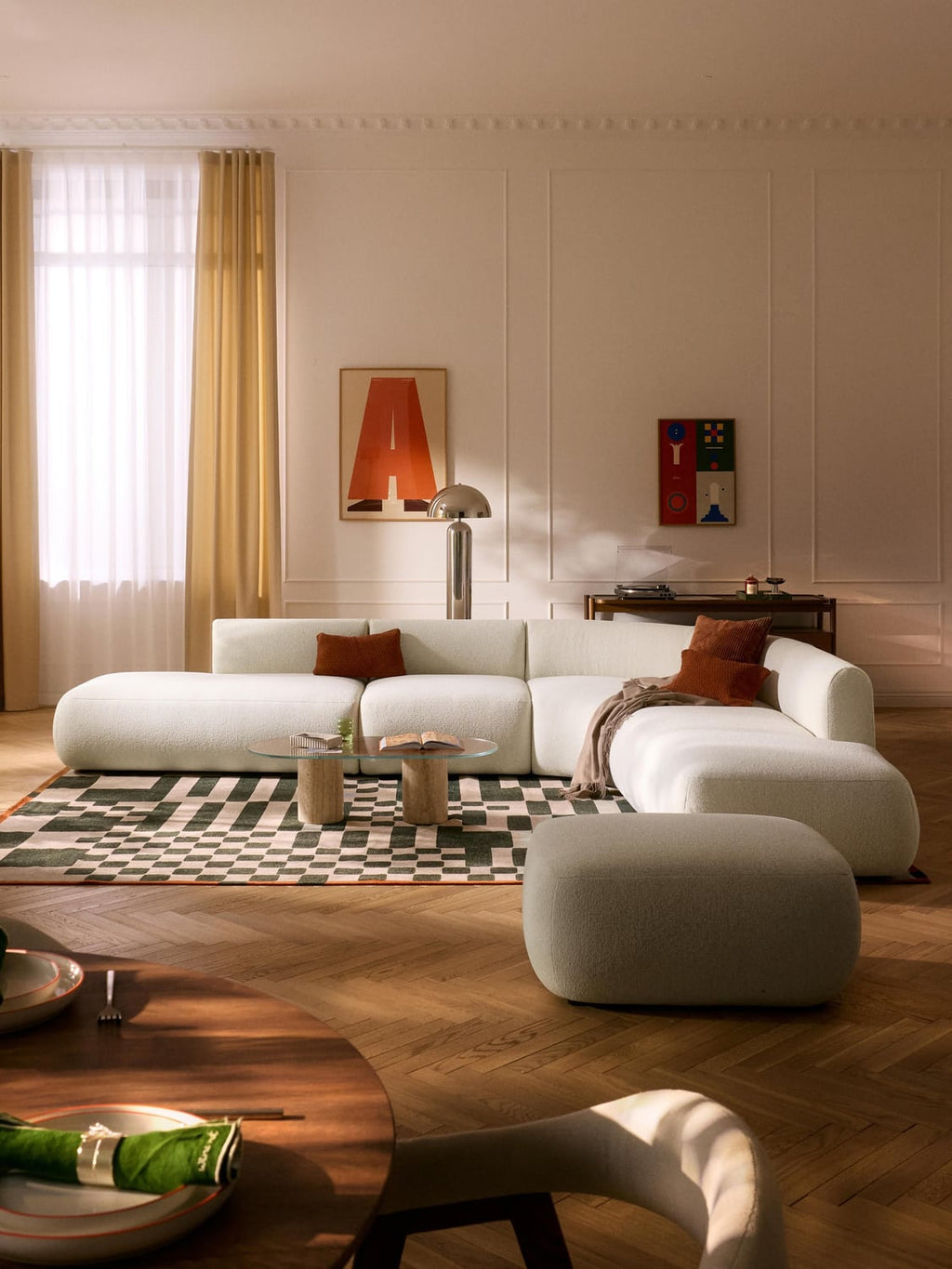 Sofia Modular Bouclé Corner Sofa (4-seater) — Alabaster