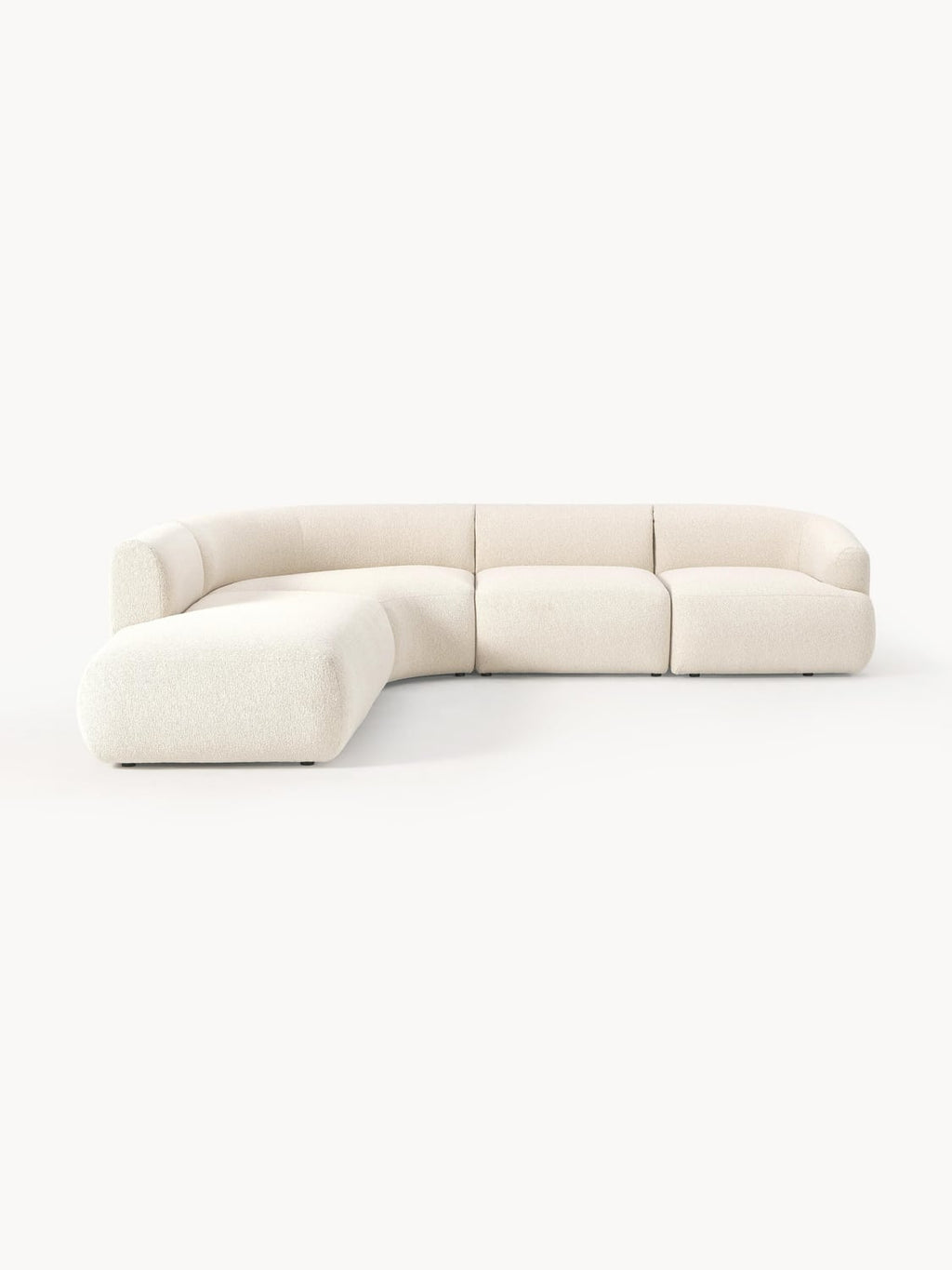 Sofia Modular Bouclé Corner Sofa (4-seater) — Bone White