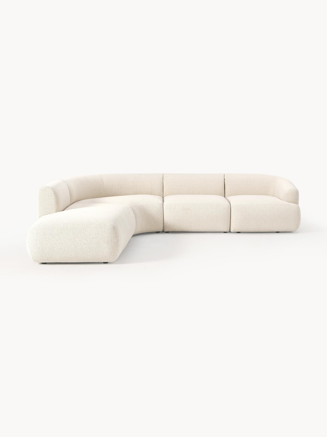 Sofia Modular Bouclé Corner Sofa (4-seater) — Bone White