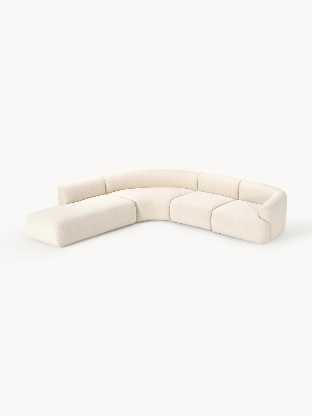 Sofia Modular Bouclé Corner Sofa (4-seater) — Bone White