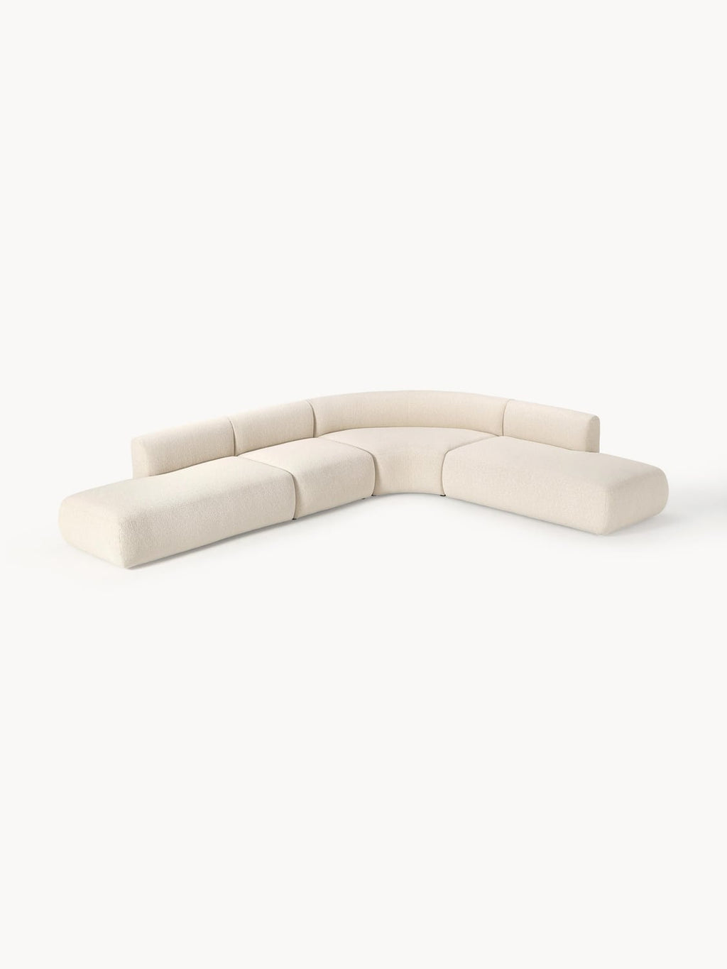 Sofia Modular Bouclé Corner Sofa (4-seater) — Porcelain