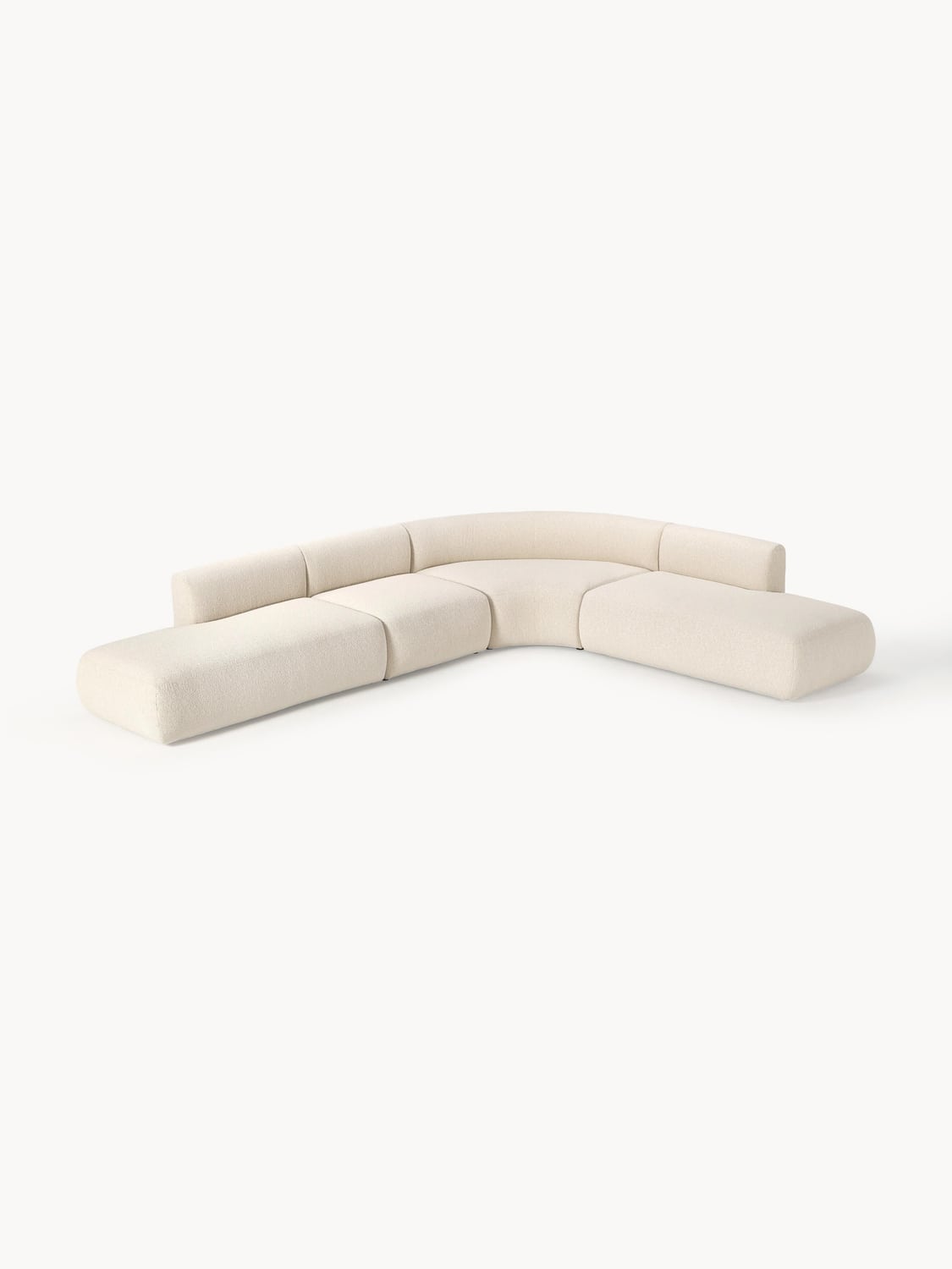 Sofia Modular Bouclé Corner Sofa (4-seater) — Porcelain