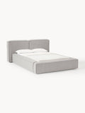 Lennon Bouclé Upholstered Bed — Light Grey